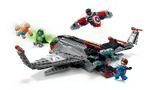 Quinjet landed, Cyclops exiting, with other minifigures.