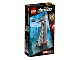 Front of LEGO Avengers Tower set box.