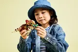 Child playing with LEGO Aquilops.