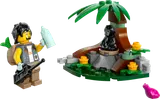 Minifigure and jungle build with gorilla.