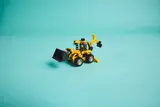 Backhoe Loader on blue background.