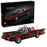 Batmobile model next to its box.