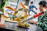 Close-up Ninjago battle.