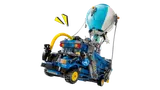 Fortnite Battle Bus flying.