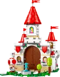Front facade of Peach's Castle with arched windows.