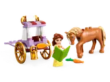 Belle reading to horse with carriage.