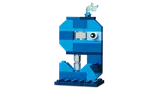 Close-up of the blue LEGO dolphin number nine.