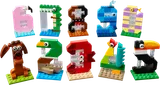 Ten colorful LEGO animal numbers (0-9) displayed on a white background.