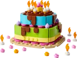 LEGO birthday cake with candles and frosting.