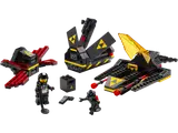 LEGO Blacktron Cruiser modular components and minifigures.