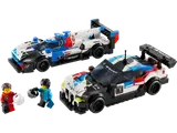LEGO Speed Champions BMW M4 GT3 and M Hybrid V8 with minifigures.
