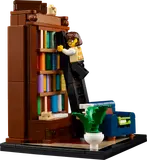 Minifigure climbing library ladder.