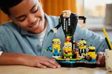 Close-up of LEGO Gru and Minions.