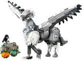 Buckbeak model with wings spread and pumpkin patch.