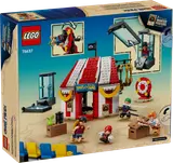 Back of box for LEGO Buggy's Circus Tent set, highlighting features.