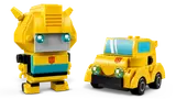 Close-up of Bumblebee robot and car