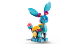 Bunchu the bunny's sleek side profile.