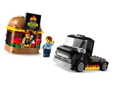 Separated LEGO Burger Truck components.