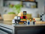 Complete LEGO Burger Truck set on display.