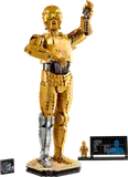 LEGO Star Wars C-3PO build with minifigure and info plaque.
