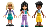 Three LEGO Friends minifigures.