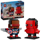 Detailed view of BrickHeadz Cap and Red Hulk.