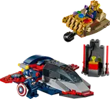 Cap's jet, Thanos gauntlet, gem shrine.
