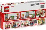 Child interacting with LEGO Toadette and mining structure.