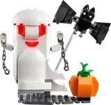 Luminous ghost build with bat and pumpkin.