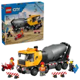 Box art and assembled LEGO City Cement Mixer.