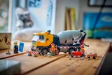 LEGO cement mixer construction scene.