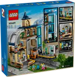 Back of LEGO Train Station box, features shown.