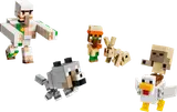 Minecraft characters built from LEGO bricks.