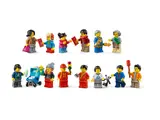 Lineup of all fourteen minifigures.
