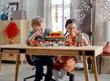Children playing with the LEGO set.