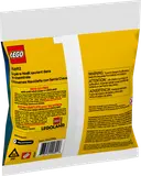 Back of LEGO polybag with warnings.