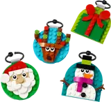 Four distinct LEGO Christmas ornaments