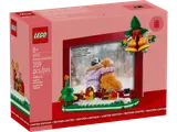 Front of LEGO Christmas Picture Frame box with photo of kids.