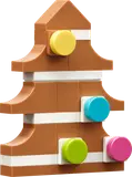 LEGO gingerbread tree close-up.