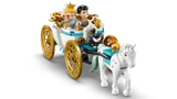 Golden horse carriage with characters.