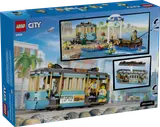Back of LEGO streetcar box highlighting features.