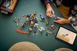 Building the Ninjago mech with instructions.