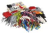 Diverse LEGO Technic and system parts pile.