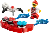 Cooper minifigure, flying controller, and drone.