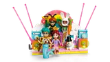 Minifigures in full costume on stage.