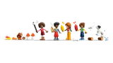 Minifigures with campfire accessories.