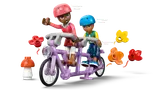 Minifigures on tandem bike.