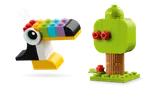 LEGO toucan and tree models.