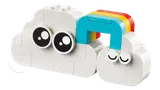 LEGO cloud with a rainbow.