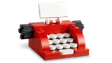 Red LEGO typewriter model.